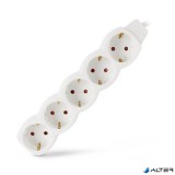 Elosztósor, 5 aljzat, 1,5 m, ENTAC, fehér