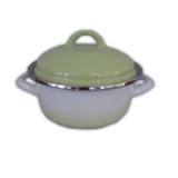 EMA-LION Bonyhádi Zománcáru Bonyhádi zománcozott lábas + fedő zöld árnyalt 24 cm (512024078)