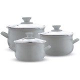 Emalia olkusz szürke színű edénykészlet 6részes