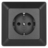 EMOS A6002.2 Aljzat védőtüskével és gyermekzárral; 250V; 16A; IP20; antracit