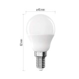 Emos Classic Mini Globe / E14 / 6,5W (60W) / 806lm meleg fehér LED izzó (ZQ1E41) (ZQ1E41)