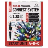 EMOS D1AM01 Alapkészlet Standard sorolható füzérekhez, 10 m, kültéri, többszínű, időzítő, max. 12 W, 230 V AC, IP44