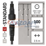EMOS D1CC01 Standard LED sorolható karácsonyi füzér – jégcsapok, 2,5 m, kültéri, hideg fehér, időzítő, 1,2 W, 230 V AC, IP44