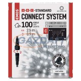 EMOS D1CC02 Standard LED sorolható füzér, villogó – jégcsapok, 2,5 m, kültéri, hideg fehér, időzítő, 1,2 W, 230 V AC, IP44