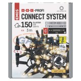 EMOS D2BW01 Profi LED sorolható füzér, fekete – süni, 3 m, kültéri és beltéri, meleg fehér, időzítő, 2 W, 230 V AC, IP44