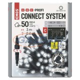 EMOS D2CC01 Profi LED sorolható füzér, fekete – jégcsapok, 3 m, kültéri, hideg fehér, időzítő, 0,9 W, 230 V AC, IP44