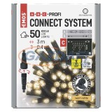 EMOS D2CW01 Profi LED sorolható füzér, fekete – jégcsapok, 3 m, kültéri, meleg fehér, időzítő, 0,9 W, 230 V AC, IP44