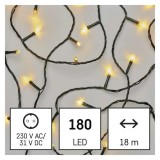 EMOS D4AW04 LED karácsonyi fényfüzér, 18 m, kültéri és beltéri, meleg fehér, időzítő, 6 W, 230 V AC, IP44