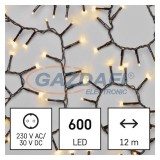 EMOS D4BW03 LED karácsonyi fényfüzér – süni, 12 m, kültéri és beltéri, meleg fehér, időzítő, 7,2 W, 230 V AC, IP44