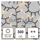 EMOS D4BW04 LED karácsonyi fényfüzér – süni, 6 m, kültéri és beltéri, meleg fehér, időzítő, 6 W, 230 V AC, IP44