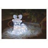 EMOS DCFC06 LED karácsonyi szarvas, 27 cm, kültéri és beltéri, hideg fehér, időzítő, 2,1 W, 230 V AC, IP44