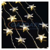 EMOS DCGW01 LED karácsonyi fényfüggöny – csillagok, 120x90 cm, beltéri, meleg fehér, időzítő, 2,4 W, 230 V AC, IP44