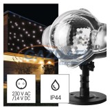 EMOS DCPC03 LED dekoráció projektor – hulló hópelyhek, kültéri és beltéri, fehér, 3,6 W, 230 V AC, IP44
