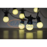 EMOS DCPW01 LED fényfüzér – 10x party égő, opál, 5 m, kültéri és beltéri, meleg fehér, 5 W, 230 V AC, IP44