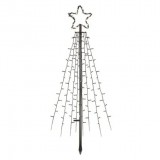 EMOS DCTC02 LED karácsonyfa, fém, 180 cm, kültéri és beltéri, hideg fehér, időzítő, 3,6 W, 230 V AC, IP44
