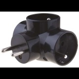 EMOS Elosztó aljzat 3× kerek, fekete (1905030050)