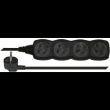 EMOS Hosszabbító kábel - 4 aljzat, 3 m, fekete (1902240300)