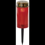 EMOS LED temetői mécses, leszúrható, piros, 25 cm, 2× AA, kültéri és beltéri, vintage (DCCV22)