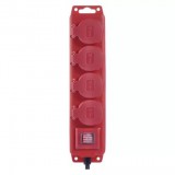 EMOS P14231 kapcsolós hosszabbító 4 aljzat, 3m piros-fekete (P14231)