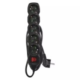 Emos PC1521R hálózati elosztó kapcsolóval 5-aljzat 1.5m fekete (PC1521R)