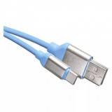 EMOS SM7025B USB-A 2.0 - USB-C 2.0 töltő- és adatkábel 1m kék-ezüst (SM7025B) - Adatkábel