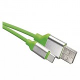EMOS SM7025G USB-A 2.0 - USB-C 2.0 töltő- és adatkábel 1m zöld-ezüst (SM7025G) - Adatkábel