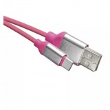 EMOS SM7025P USB-A 2.0 - USB-C 2.0 töltő- és adatkábel 1m rózsaszín-ezüst (SM7025P) - Adatkábel