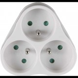 EMOS tripla elosztó aljzat, kerek, fehér (1905030040)