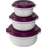 EMSA 508455 élelmiszertároló doboz Kör Készlet Blackberry, Fehér 3 db