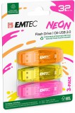 Emtec 32GB C410 Neon USB2.0 Colorful (3db) ECMMD32GC410P3NEO