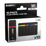 EMTEC USB-Stick 16 GB USB 2.0 10er Pack Color Mix retail (ECMMD16GK102P10)