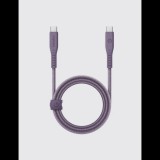 Energea Flow USB-C apa - USB-C apa 2.0 Adat és töltő kábel 1.5m - Lila (CBL-FLCC-PUR150M)