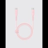 Energea Flow USB-C apa - USB-C apa 2.0 Adat és töltő kábel 1.5m - Rózsaszín (CBL-FLCC-PNK150M)