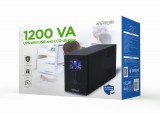 ENERGENIE Gembird EG-UPS-033 szünetmentes tápegység (UPS) Vonal interaktív 1,2 kVA 720 W 3 AC kimenet(ek)