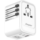 Energizer ETC450 univerzális csatlakozású (EU, UK, US, AU) utazó adapter és PD gyorstöltő max. 45W töltési teljesítménnyel