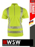 .Engelbert Strauss FUNCTIONAL YELLOW technikai jólláthatósági cipzáros póló - munkaruha