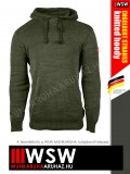 .Engelbert Strauss KNITTED HOODY THYME pamut 300 g/m² technikai pulóver - munkaruha