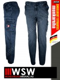 .Engelbert Strauss MOTION DENIM DARKWASHED technikai oldalzsebes farmernadrág - munkaruha