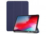 Enkay TRIFOLD álló műbőr tok 7" készülékhez Apple iPad Pro 11 (2018) készülékhez, sötétkék