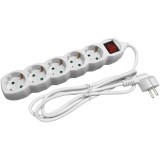 Entac elosztó 5 Foglalat kapcsolóval 1,5m - ESE 1.5G5-1.5-SW