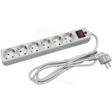 Entac ESE1.5G6-1.8-SW-SP elosztó 6 foglalat kapcsolóval 1.8m 3g1.5 túlfesz.védelemmel