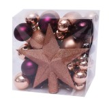 Entac KARÁCSONYFADÍSZ CSÚCSDÍSZ - GÖMB-ARANY ÉS LILA-ACB3-8-FS-MIX-52