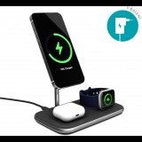 Epico 3in1 vezeték nélküli töltő Made for MagSafe adapterrel a csomagban - fekete (9915101300199)
