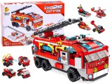 Építőkocka-12 az 1-ben Tűzoltó Járgányok-Kompatibilis a Legoval-561 elemes