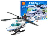 Építőkocka-Rendőrségi Jármű-Rendőrségi Helikopter-Repülő-Robogó-2 db. Bábuval-Kompatibilis a Legoval-206 elemes