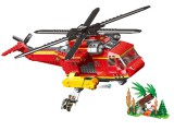 Építőkocka-Tűzoltósági Helikopter-2 Bábúval-Kiegészítővel-Kompatibilis a Legoval-761 db.-os