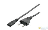 Equip 112160 notebook tápkábel, nem földelt, CB-8, 1,8m, fekete