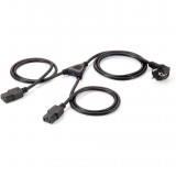 Equip 112220 tápkábel Fekete 1,8 M F típusú hálózati csatlakozó 2 x C13 csatlakozó (112220)