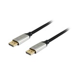 Equip 119262 DisplayPort apa - DisplayPort apa, 2 m, 8K Fekete-Ezüst kábel