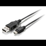 Equip 128521 USB kábel 1,8 M USB 2.0 USB A Mini-USB B Fekete (128521)